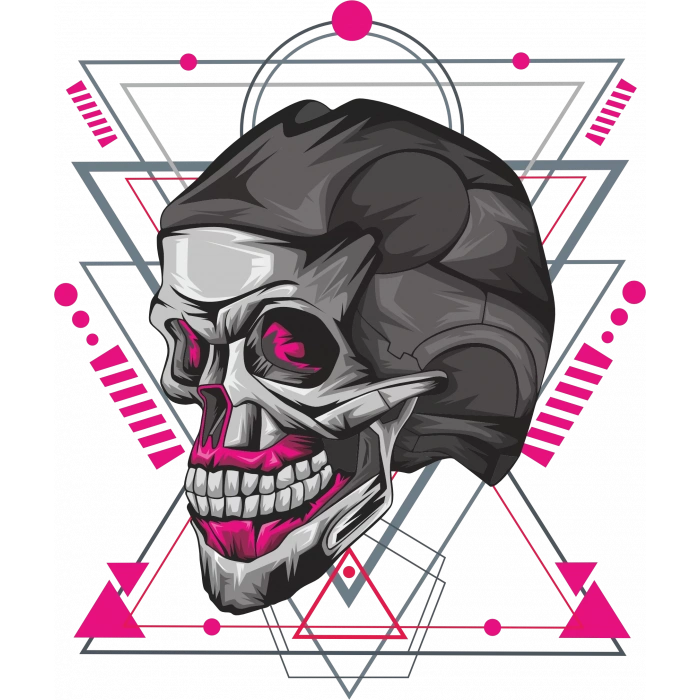 Mekanik Kurukafa Sticker 10x10 cmRenkli Sticker