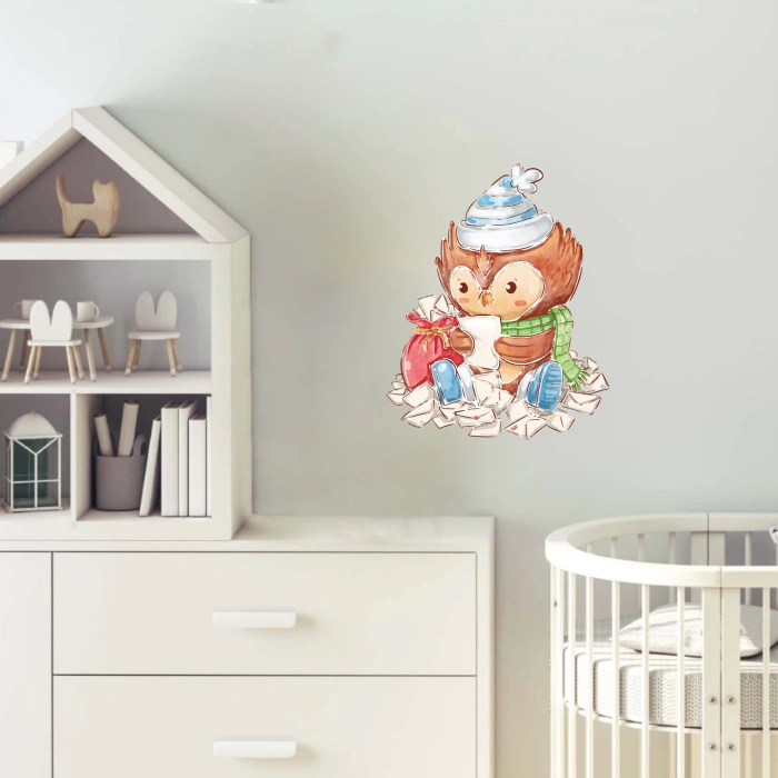 Mektup Okuyan Baykuş Sticker