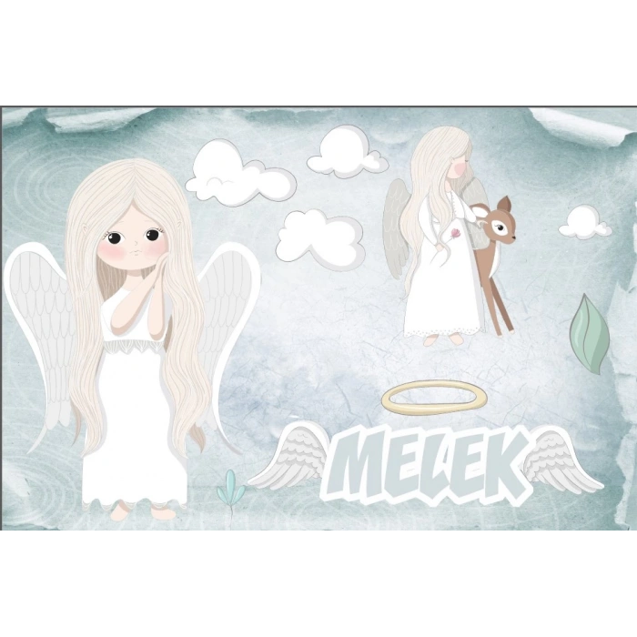 Melek Temalı Doğum Günü Afişi 35X50 cm