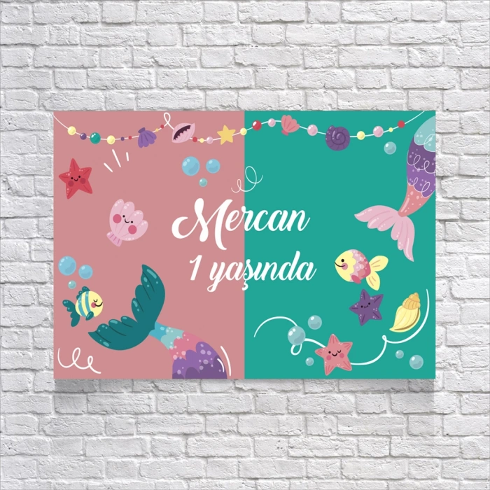 Mercan Temalı Doğum Günü Afişi 70X100 cm