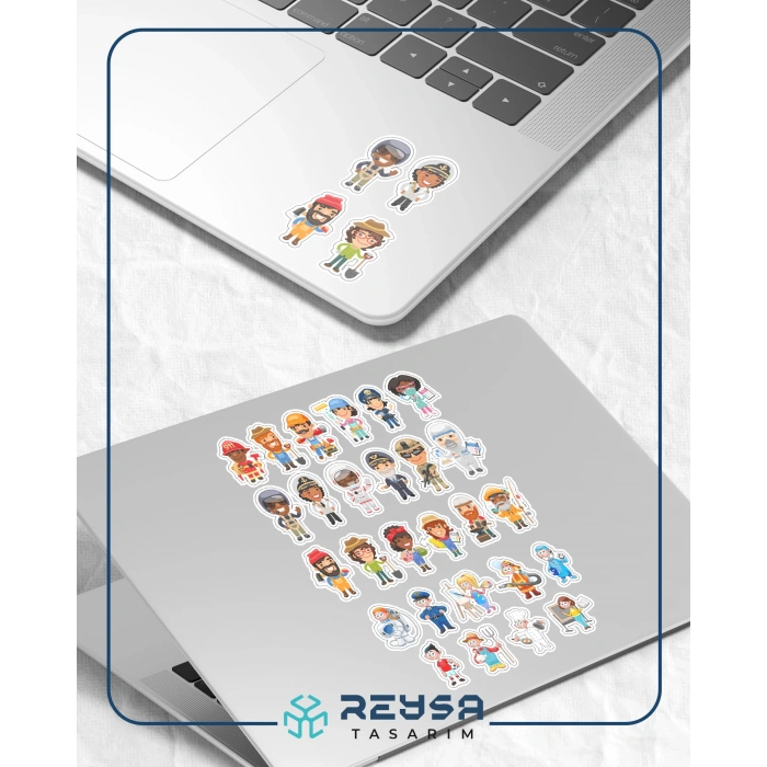 Meslekler Sticker Set 25 Parça Telefon, Tablet, Defter, Laptop Sticker