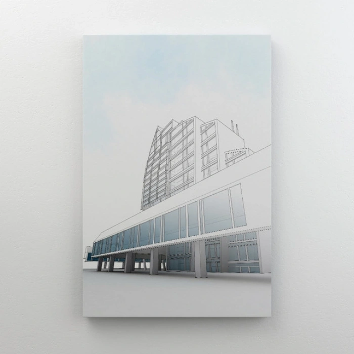 Minimal Modern Mimari Kanvas Tablo