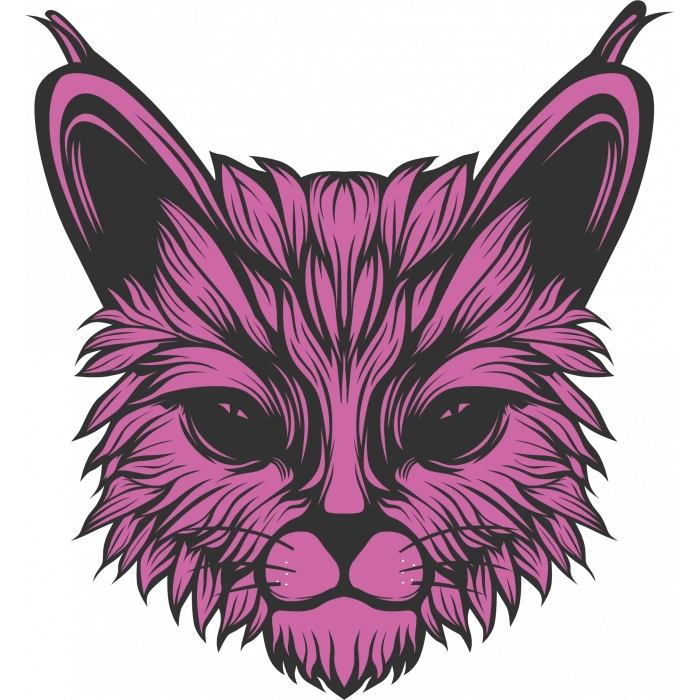 Mor Kedi Sticker 10x10 cmRenkli Sticker