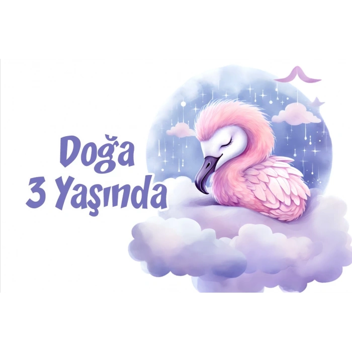 Sevimli Kuş Temalı Doğum Günü Afişi 70X100 cm