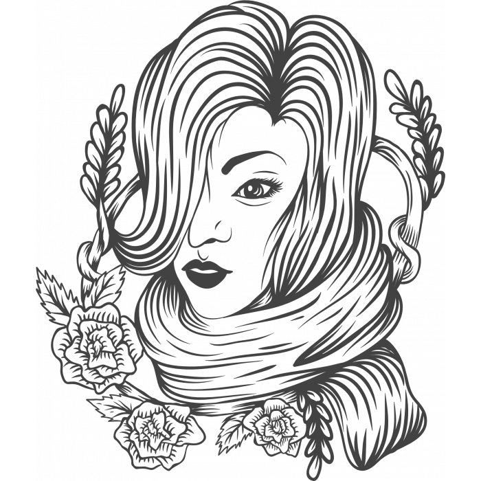 Kadın Sticker 10x10 cmRenkli Sticker