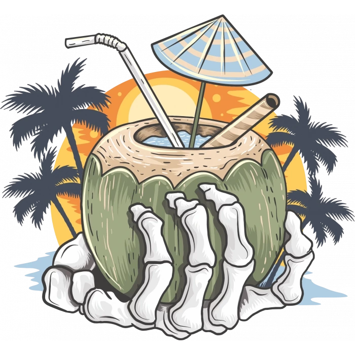 Tatil ve iskelet Eli Sticker 10x10 cmRenkli Sticker