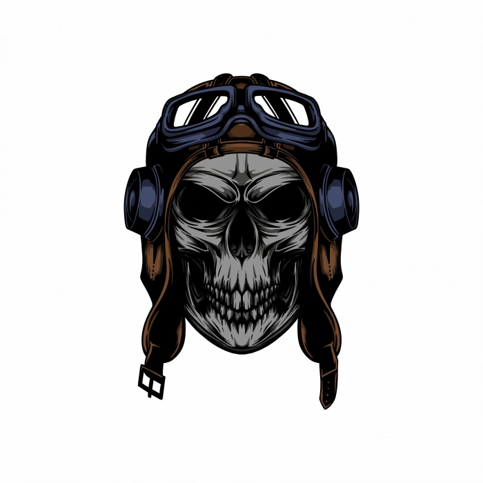 Motorcu Kurukafa Sticker 10x10 cmRenkli Sticker