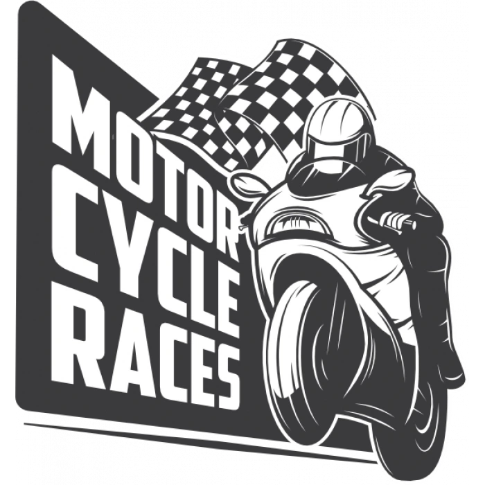 Motorcycle Rices Sticker 10x10 cmRenkli Sticker