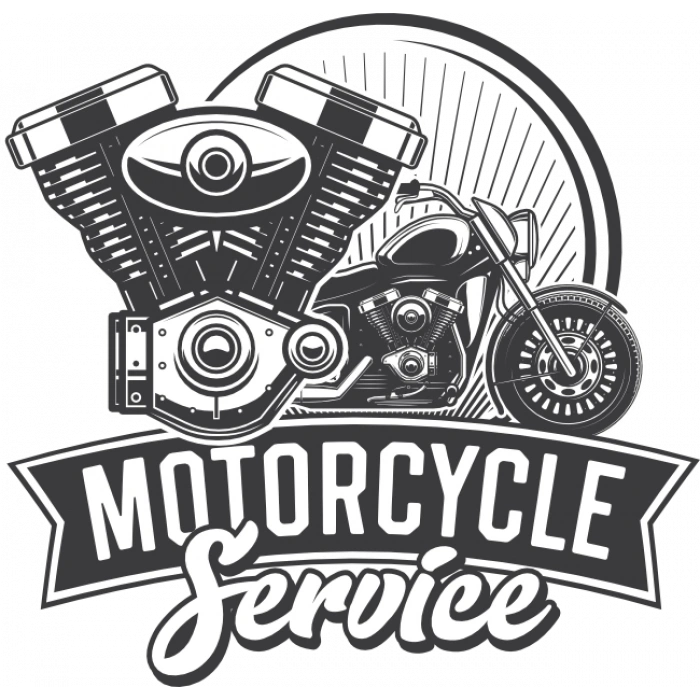 Motorcycle Service Sticker 10x10 cmRenkli Sticker
