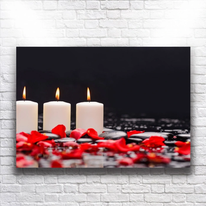 Mumlar Ve Güller Kanvas