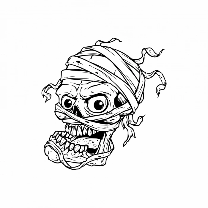 Mumya iskelet 3 Sticker 10x10 cmRenkli Sticker