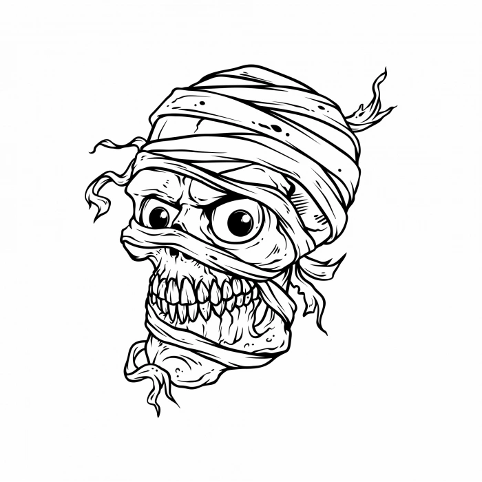 Mumya iskelet 4 Sticker 10x10 cmRenkli Sticker