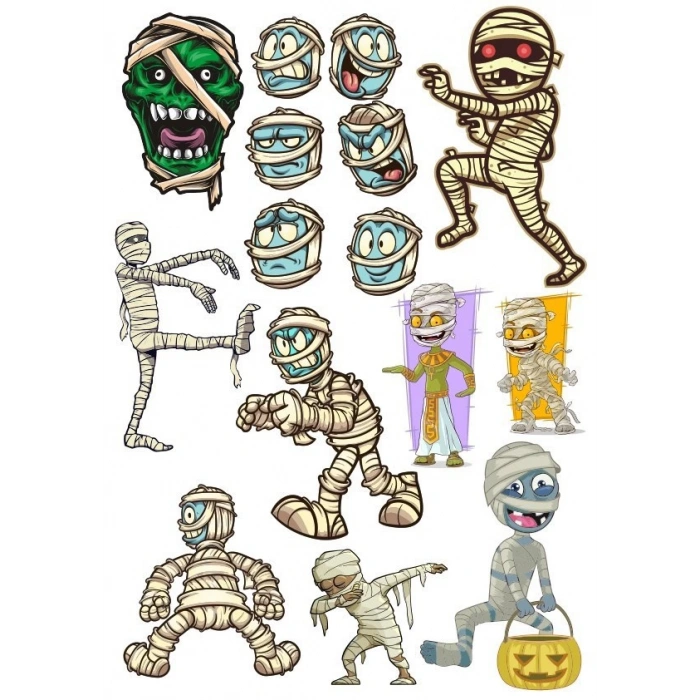 Mumya Sticker Set 13 Parça Telefon, Tablet, Defter, Laptop Sticker