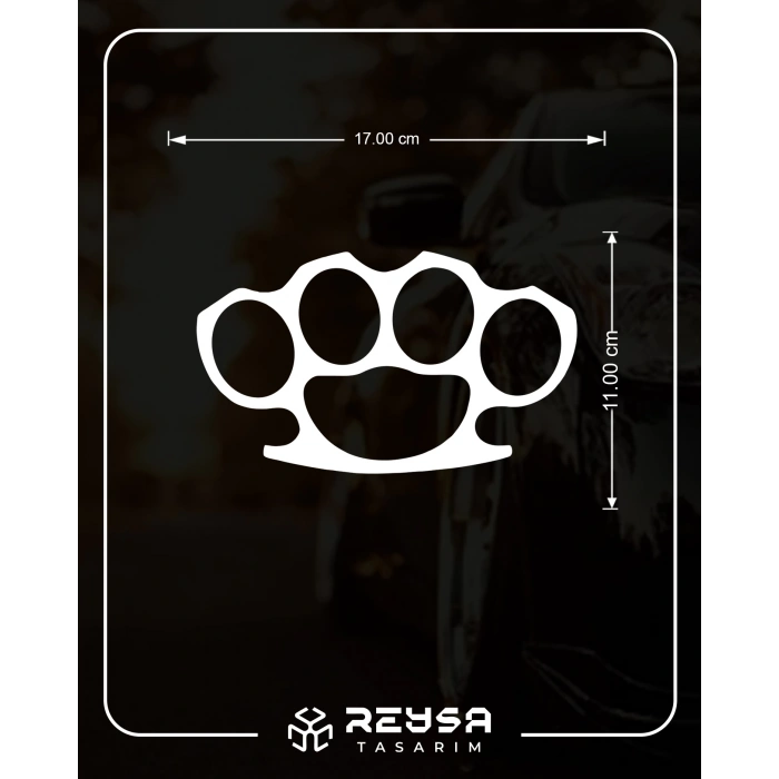 M*şta Araba Sticker 17x17 Cm Beyaz