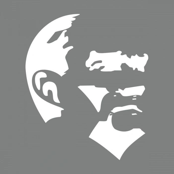 Mustafa Kemal Atatürk Silüet Sticker 17x17 Cm Beyaz