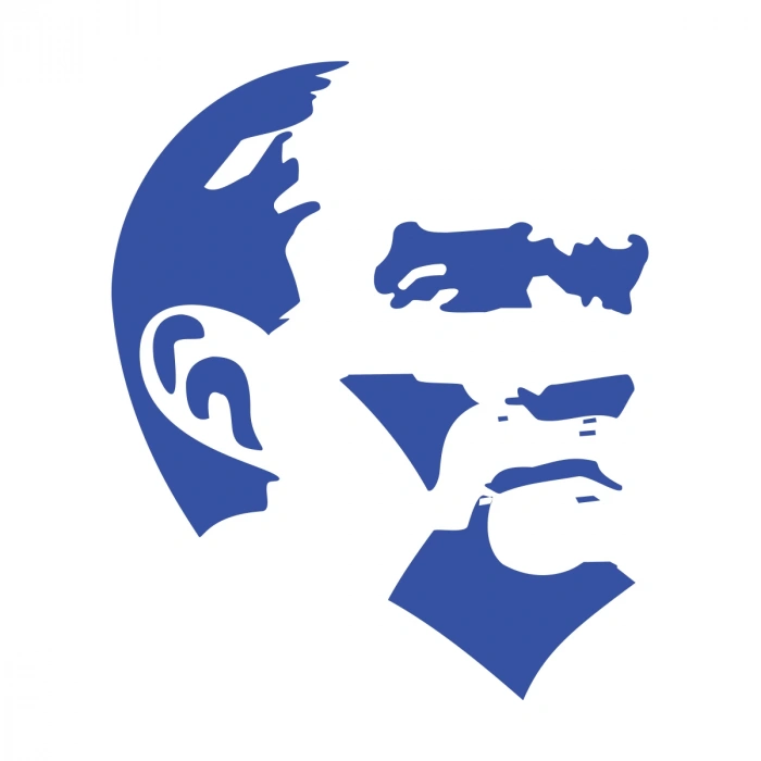 Mustafa Kemal Atatürk Silüet Sticker 17x17 Cm Mavi