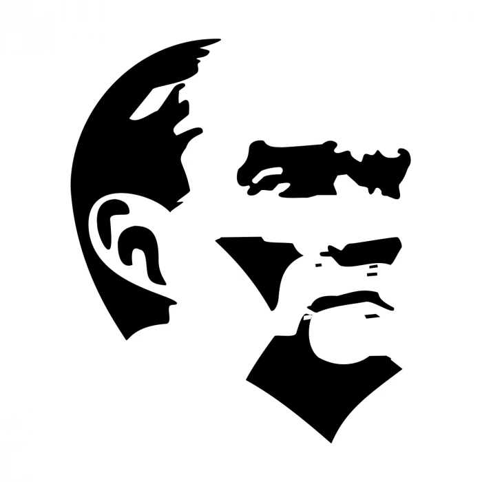 Mustafa Kemal Atatürk Silüet Sticker 17x17 Cm Siyah
