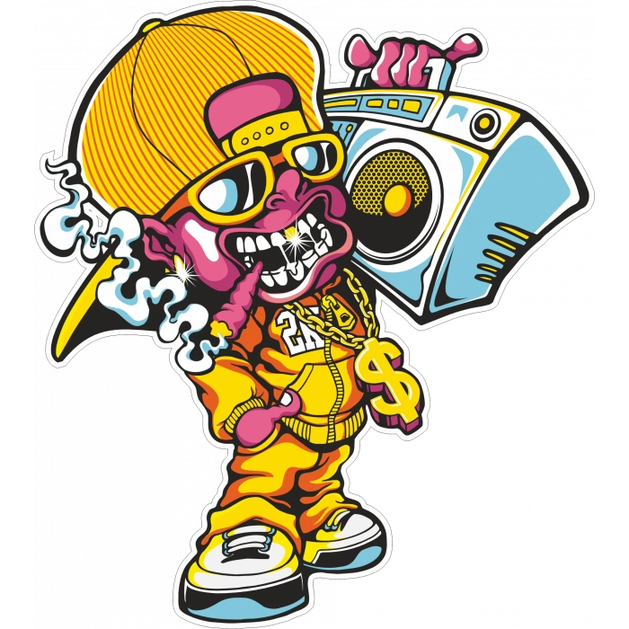 Teyipli Adam Sticker 10x10 cmRenkli Sticker