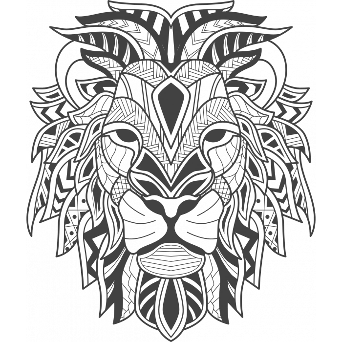 Desenli Aslan Sticker 10x10 cmRenkli Sticker