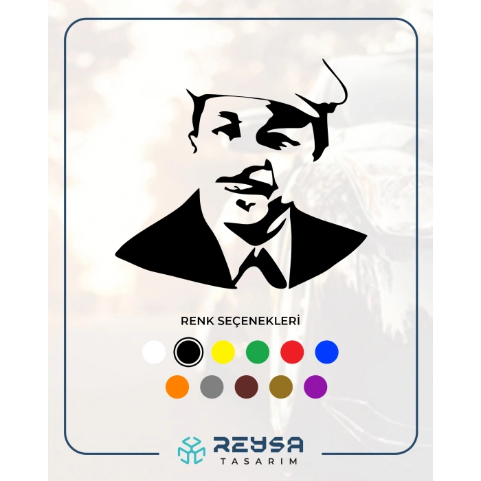 Neşet Ertaş Araba Sticker 17x17 Cm Siyah