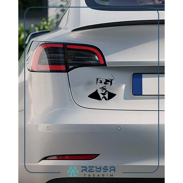 Neşet Ertaş Araba Sticker 17x17 Cm Siyah