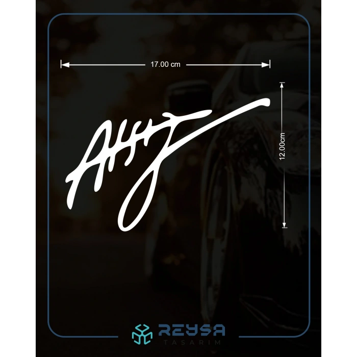 Nihal Atsız İmza Araba Sticker 17x17 Cm Beyaz