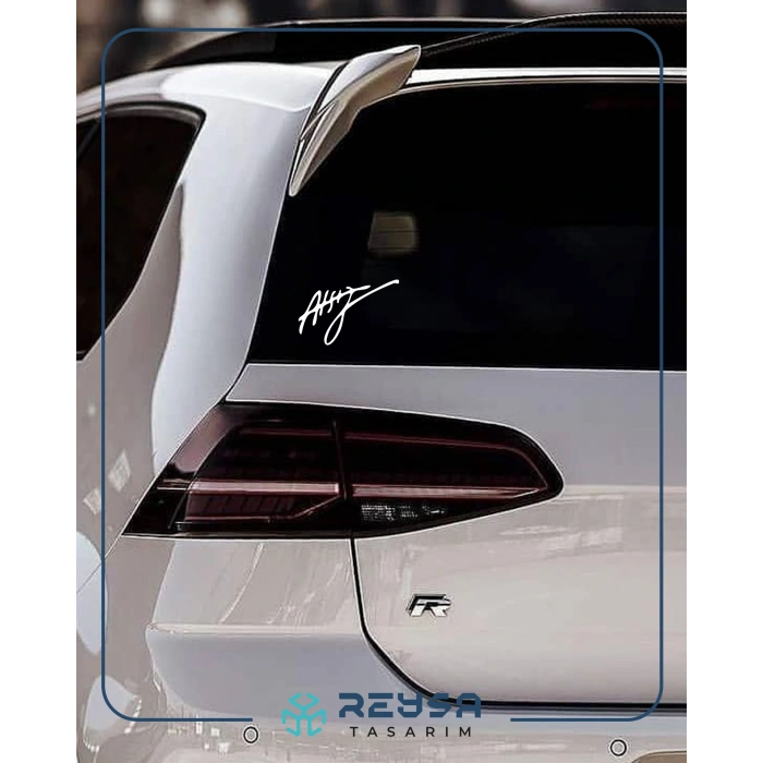 Nihal Atsız İmza Araba Sticker 17x17 Cm Beyaz