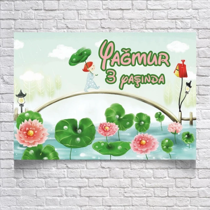 Nilüfer Temalı Doğum Günü Afişi 70x100 Cm