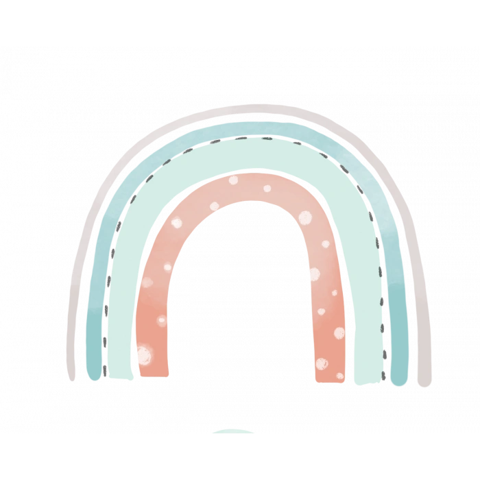 Noktalı ve Çizgili Pastel Gökkuşağı