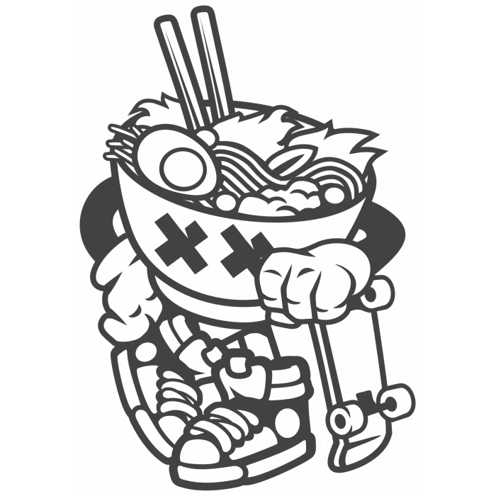 Noodle Sticker 10x10 cmRenkli Sticker