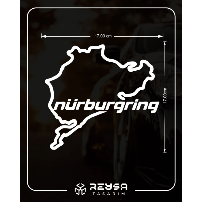 Nürburgring Araba Sticker 17x17 Cm Beyaz