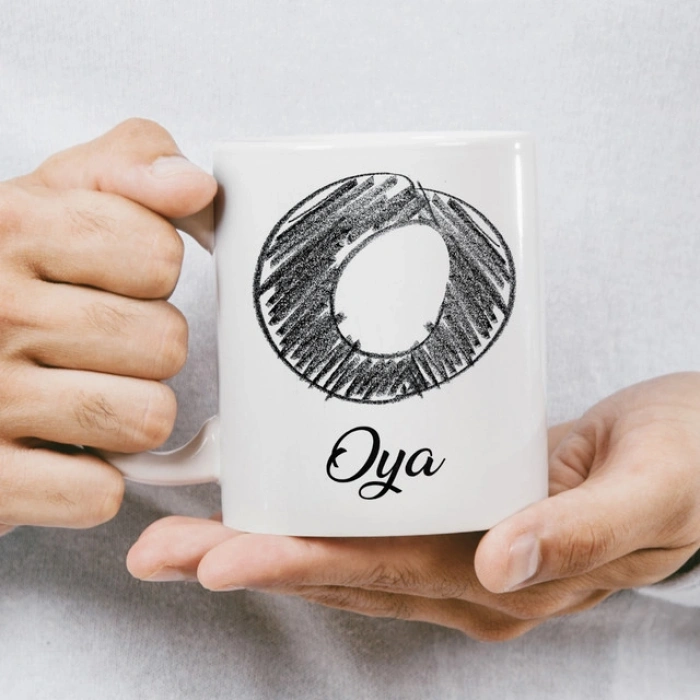 O Harfi Karakalem İsme Özel Kupa