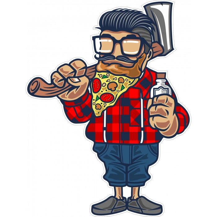 Oduncu Sticker 10x10 cmRenkli Sticker