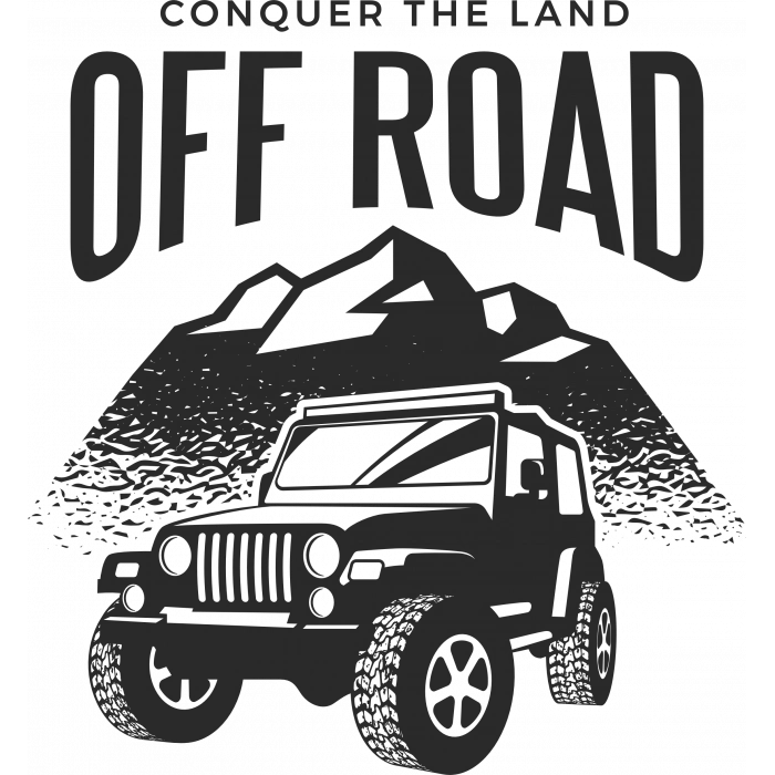 Conqurer The Land Off Road Sticker 10x10 cmRenkli Sticker