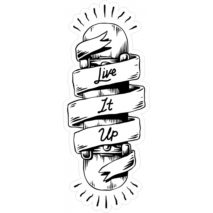 Live it Up Kaykay Sticker 10x10 cmRenkli Sticker