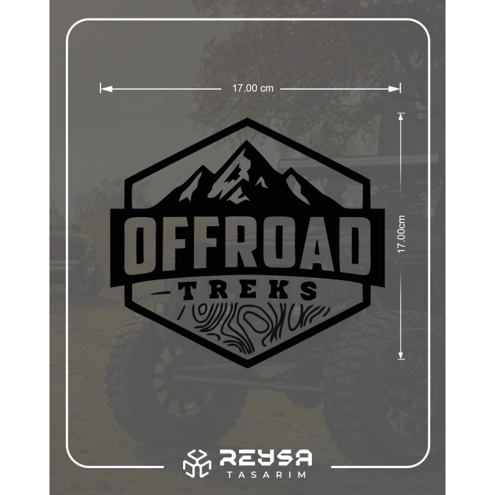 Offroad ve Dağ Sticker 17x17 Cm Siyah