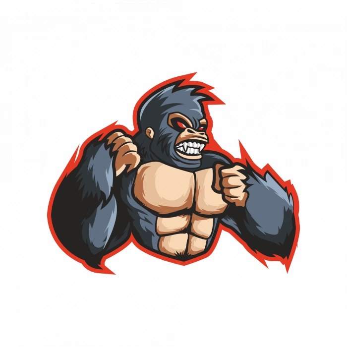 Öfkeli Goril Sticker 10x10 cmRenkli Sticker