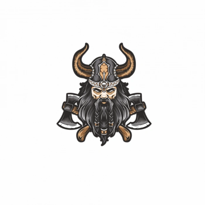 Öfkeli Viking Sticker 10x10 cmRenkli Sticker