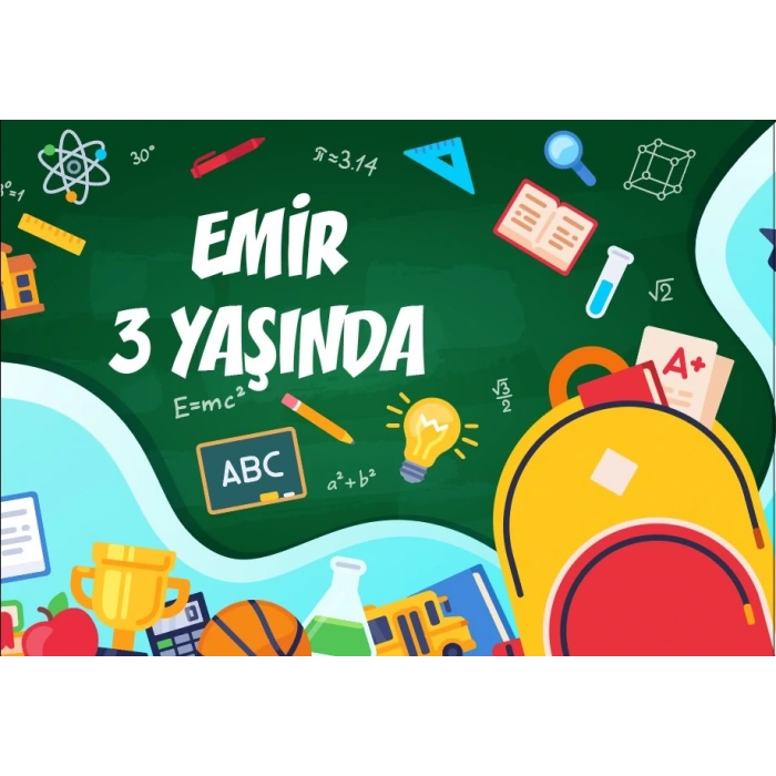 okul temalı doğum günü afişi 50X70 cm