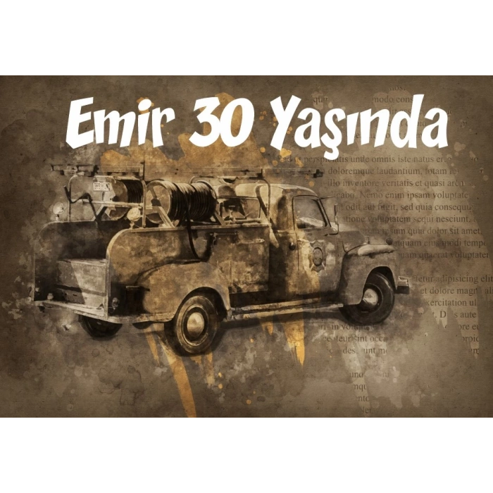 Old Araba Temalı Doğum Günü Afişi 100X150 cm