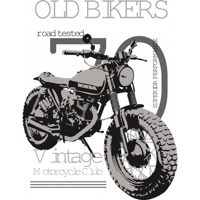 Old Bikers Vintage Sticker 10x10 cmRenkli Sticker