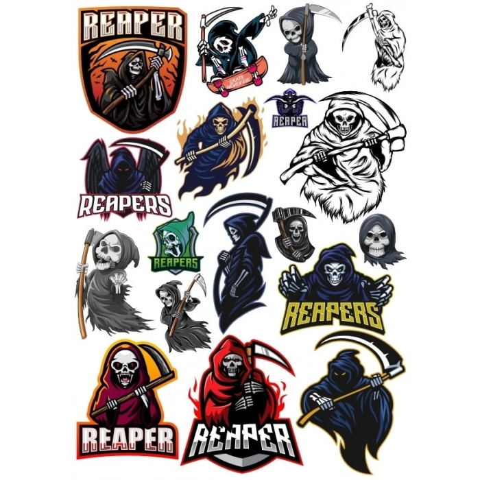 Ölüm Meleği Sticker Set 3 15 Parça Telefon, Tablet, Defter, Laptop Sticker