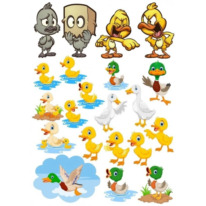 Ördek Temalı Sticker Set-2 18 Parça Telefon, Tablet, Defter, Laptop Sticker