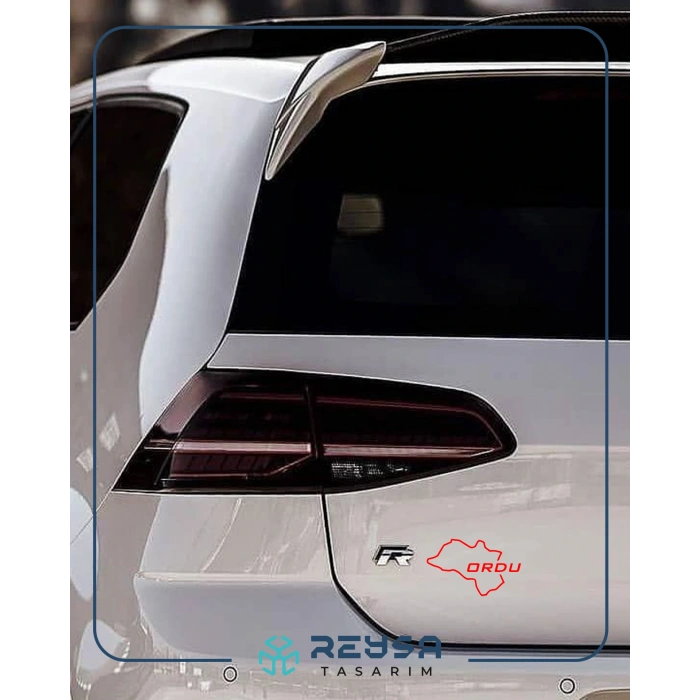 Ordu Harita Araba Sticker 17x17 Cm Kırmızı