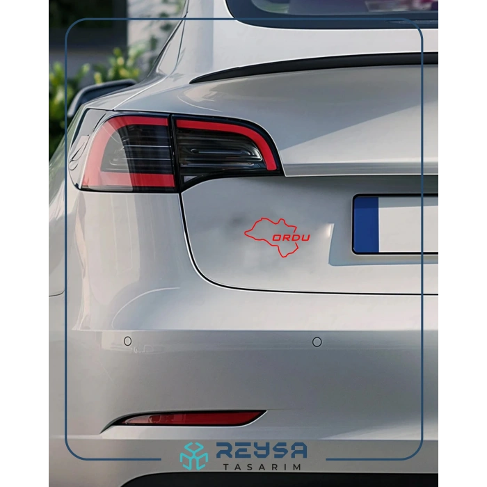 Ordu Harita Araba Sticker 17x17 Cm Kırmızı