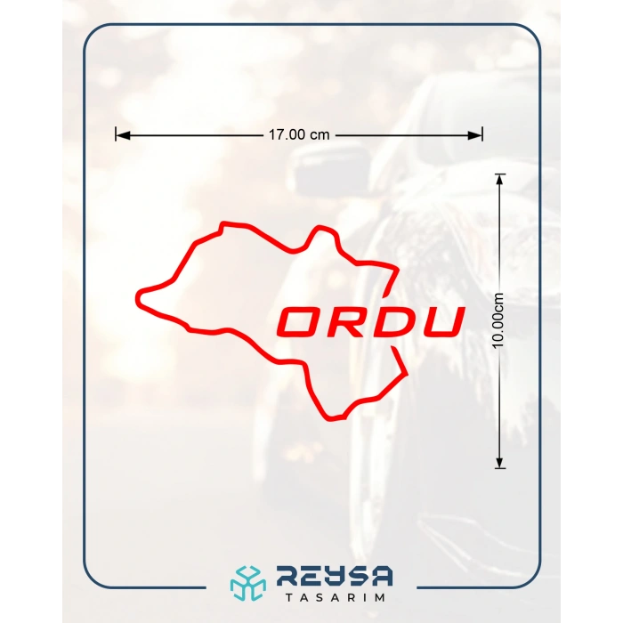 Ordu Harita Araba Sticker 17x17 Cm Kırmızı