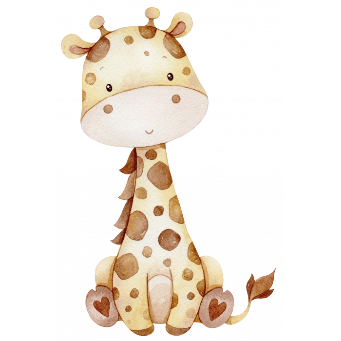 Oturan Zürafa Duvar Stickerı