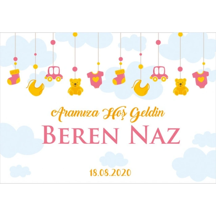 Oyuncaklar Temalı Bebek Karşılama Afişi 70X100 Cm
