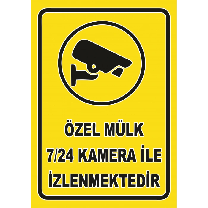 Özel Mülk Kamera İle İzlenmektedir Sticker 20X28 Cm