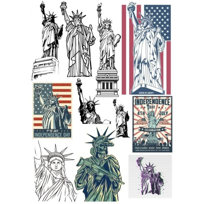 Özgürlük Anıtı Sticker Set 11 Parça Telefon, Tablet, Defter, Laptop Sticker